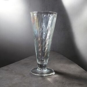 Vintage Cristal d'Arques Luminarc Optic Swirl Pilsner Glass (France, 8", 12 Oz)